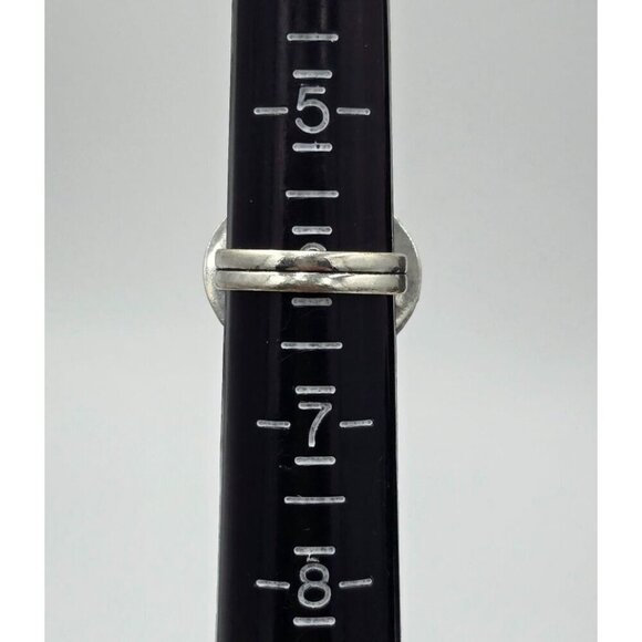 925 Sterling Silver Plt Oval Cabochon Amethyst Ring Sz 6 Bezel Southwest Jewelry - Picture 6 of 6